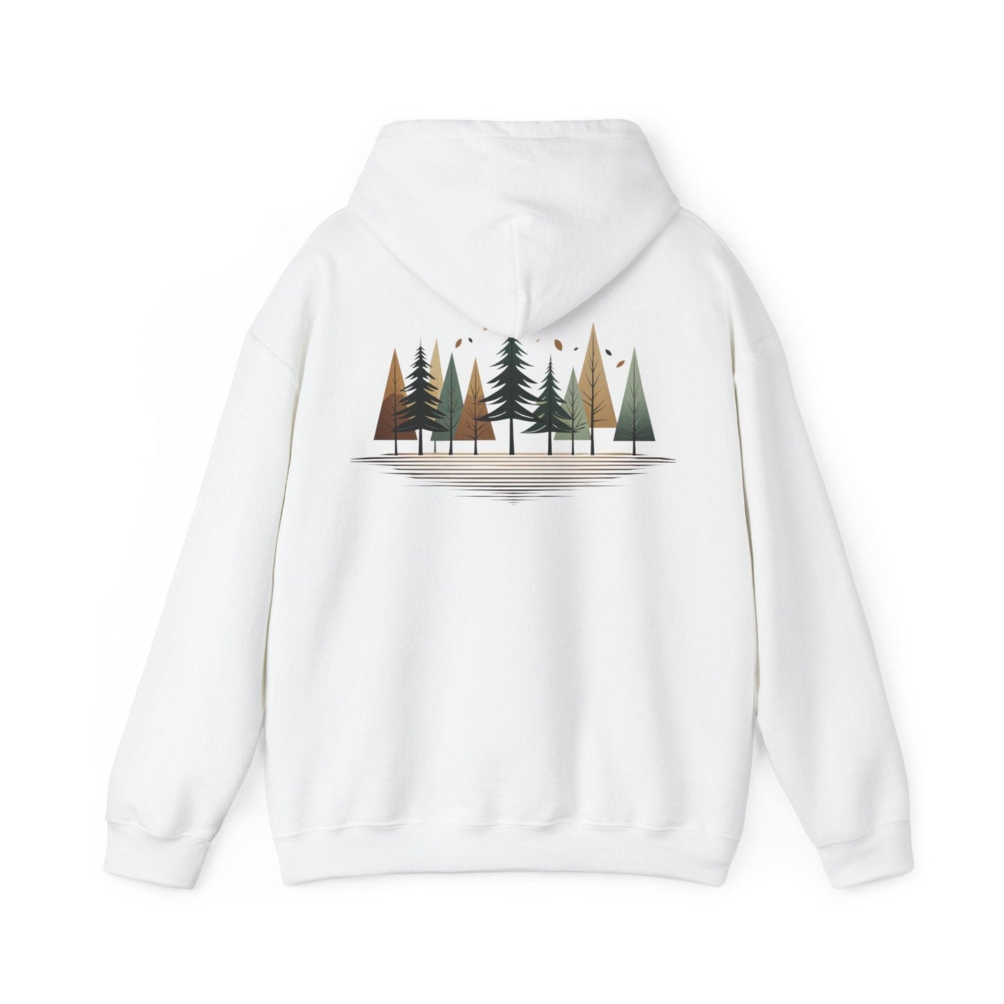 White | Forest Rhythm Hoodie, back design view
