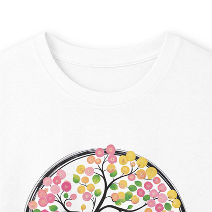 White | Joy in Bloom Long Sleeve Tee, folded view