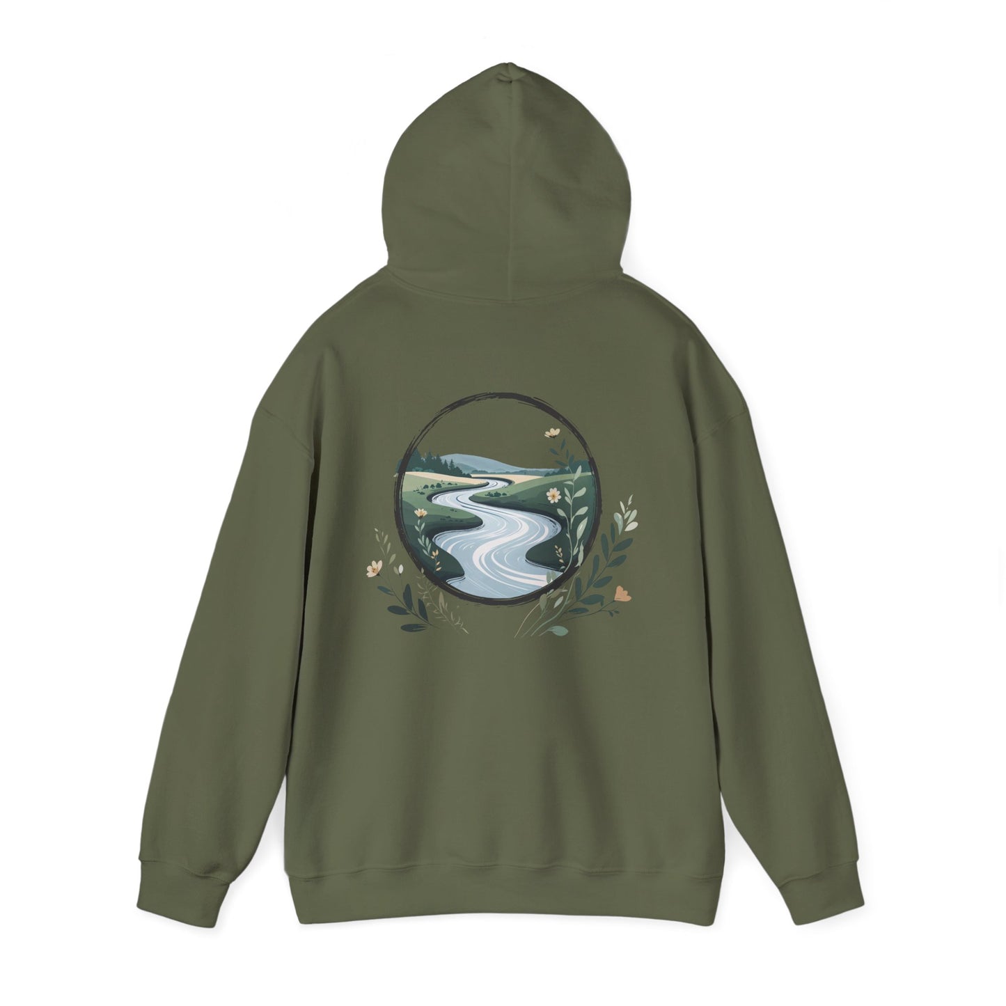 Military Green | River of Grace Hoodie, back view 2