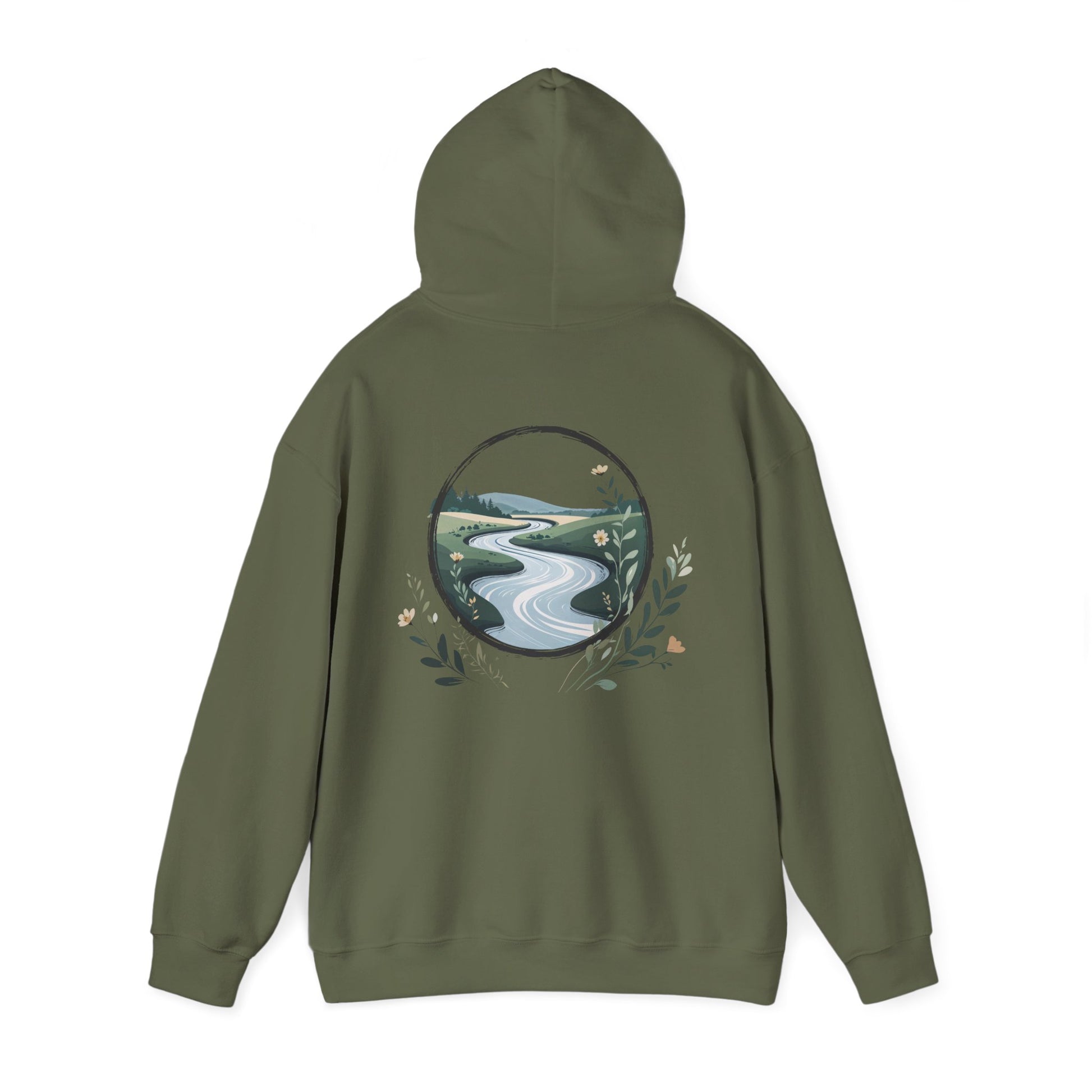 Military Green | River of Grace Hoodie, back view 2