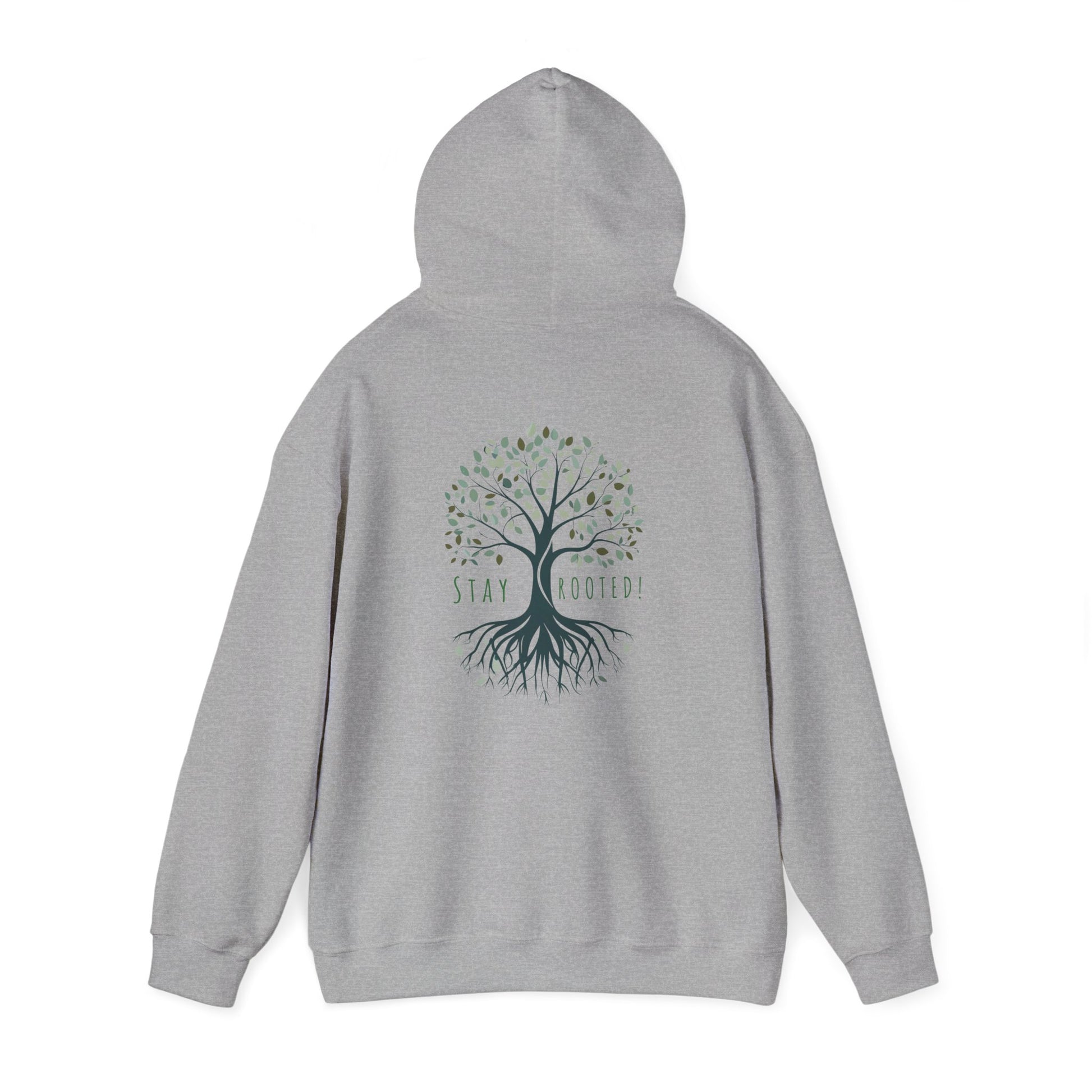 Sport Grey | Stay Rooted! Hoodie, back view 2