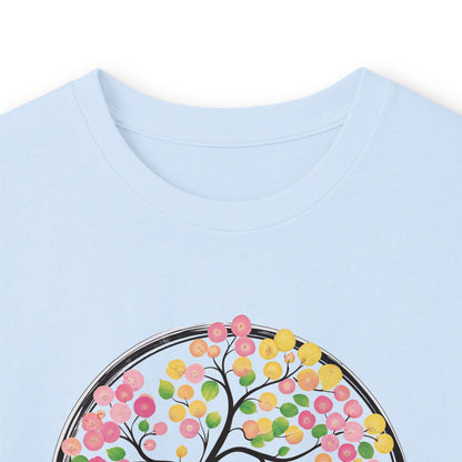 Light Blue | Joy in Bloom Long Sleeve Tee, folded view