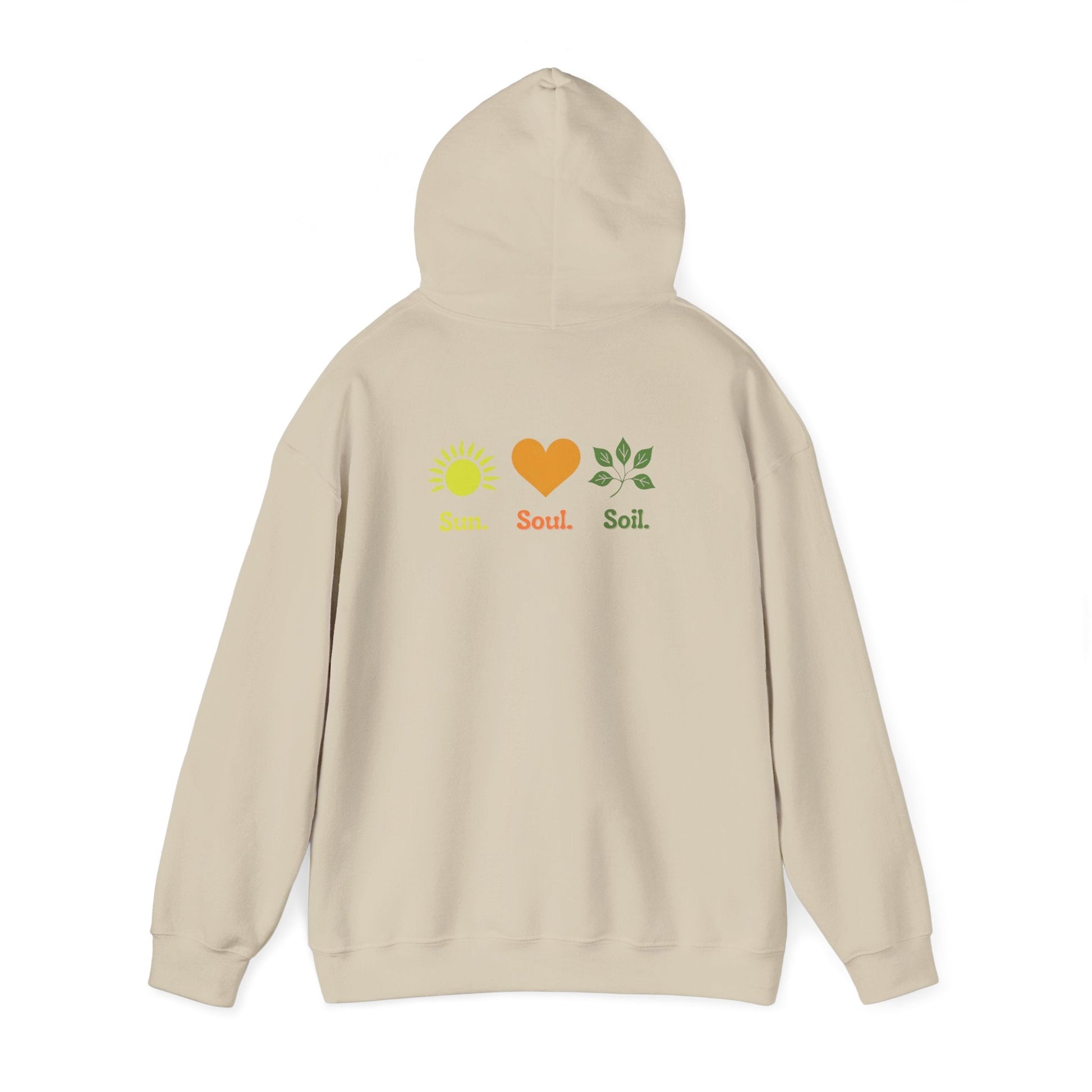 Sand | Sun. Soul. Soil. Hoodie, back view 2