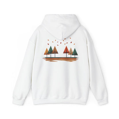 White | Horizon Fall Hoodie, back design view
