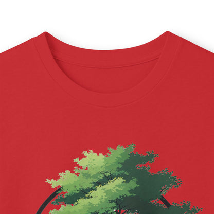 Red | The Zen Tree Long Sleeve Tee, folded view