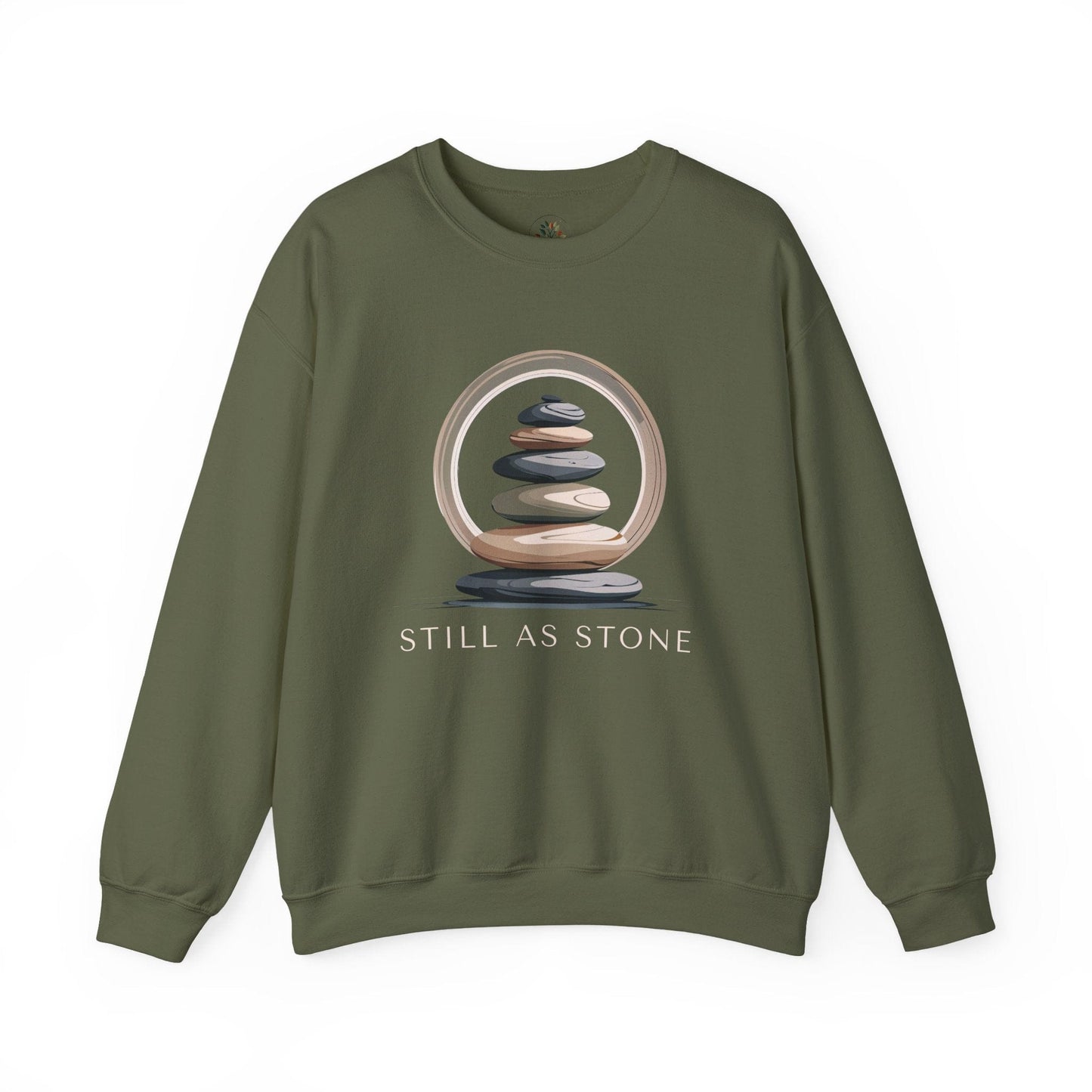 Military Green | Still as Stone Sweatshirt, front view