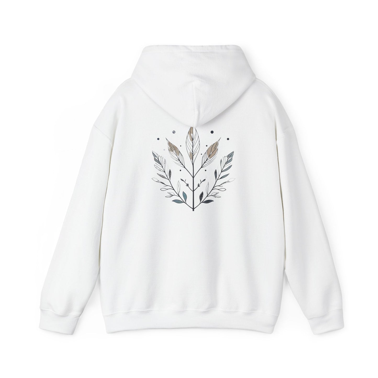 White | Olive Grace Hoodie, back design view