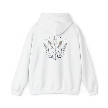 White | Olive Grace Hoodie, back design view