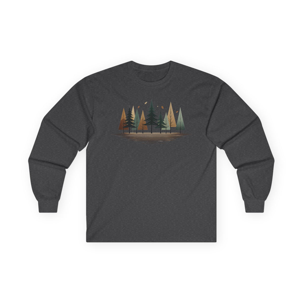 Dark Heather | Forest Rhythm Long Sleeve Tee, front view