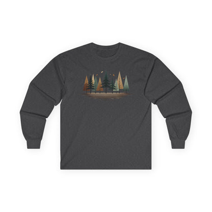 Dark Heather | Forest Rhythm Long Sleeve Tee, front view