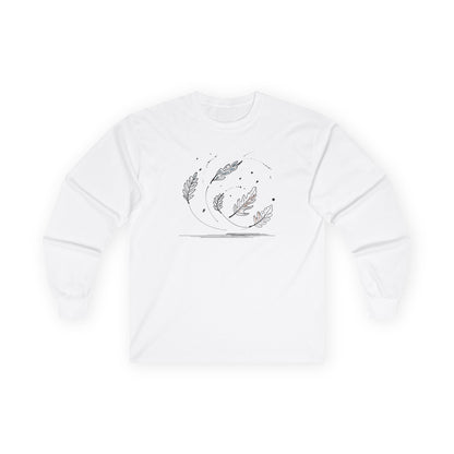 White | Autumn Drift Long Sleeve Tee, front view