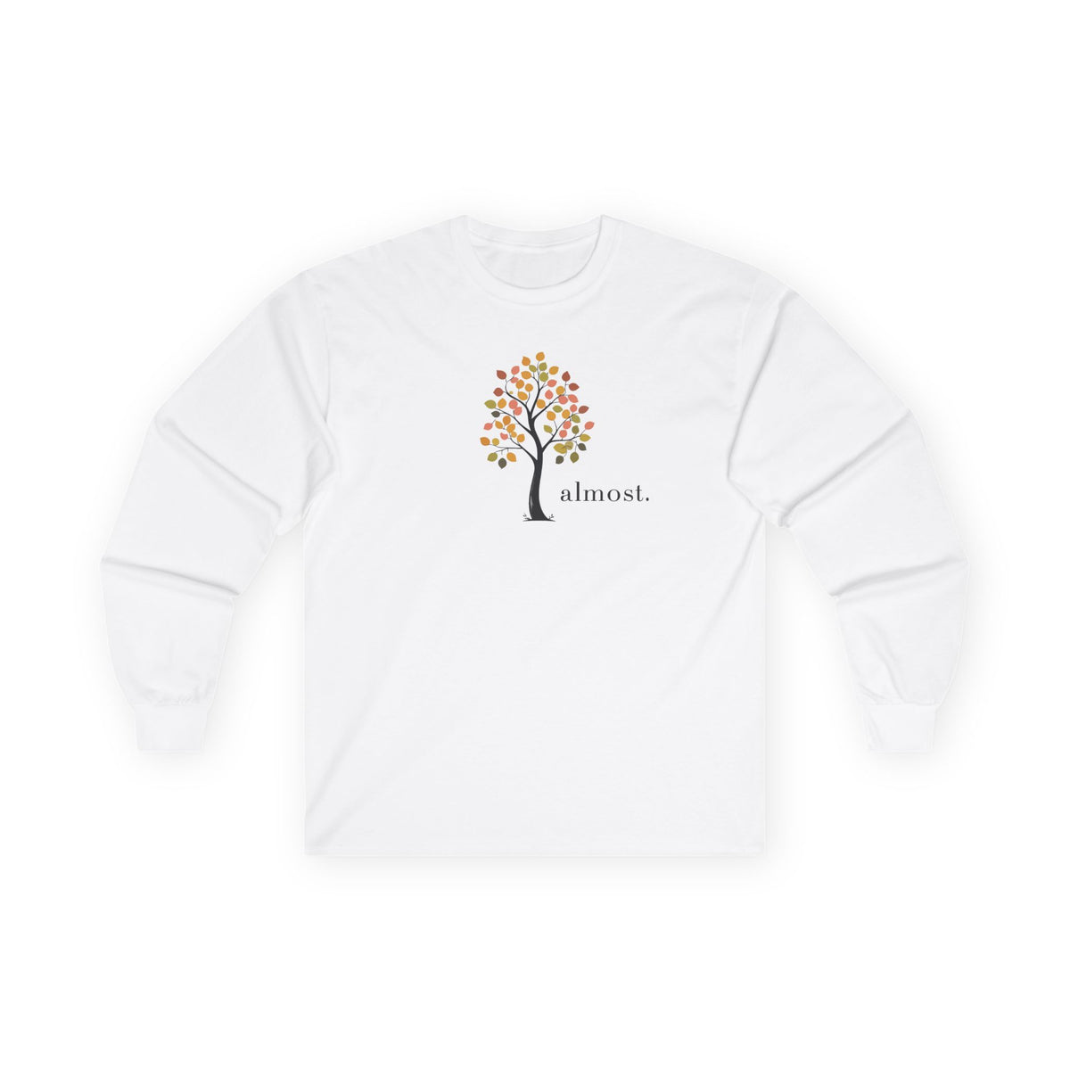 White | Almost Long Sleeve, front view