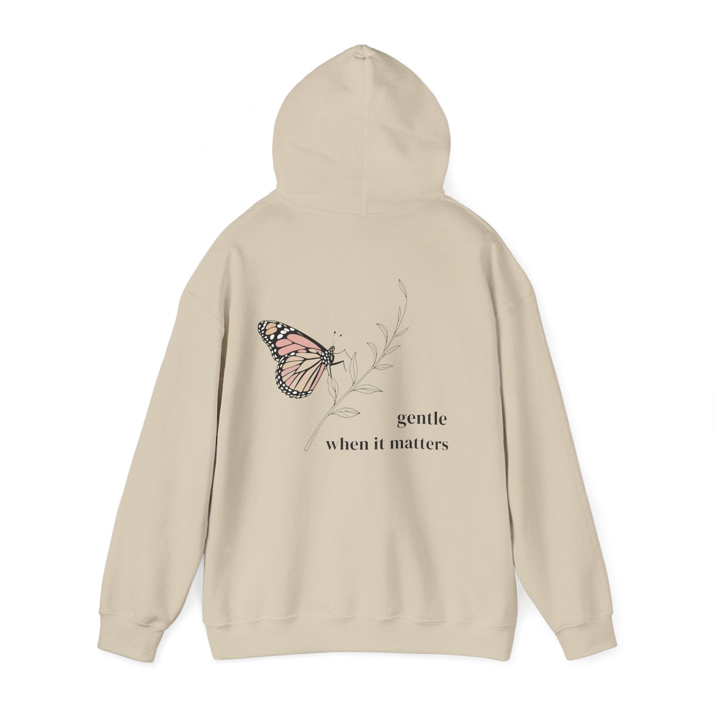 Sand | Gentle When It Matters Hoodie, back view 2