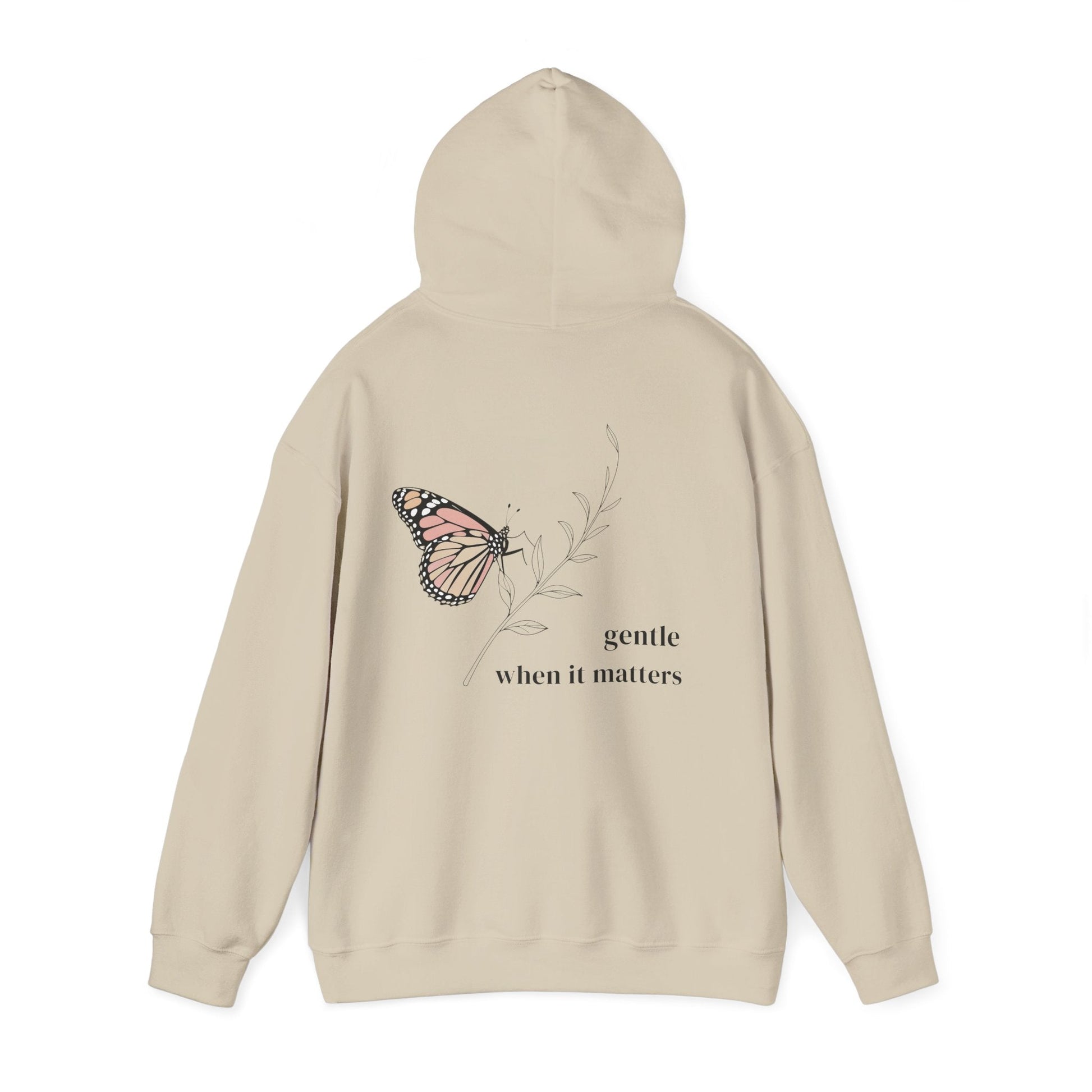 Sand | Gentle When It Matters Hoodie, back view 2