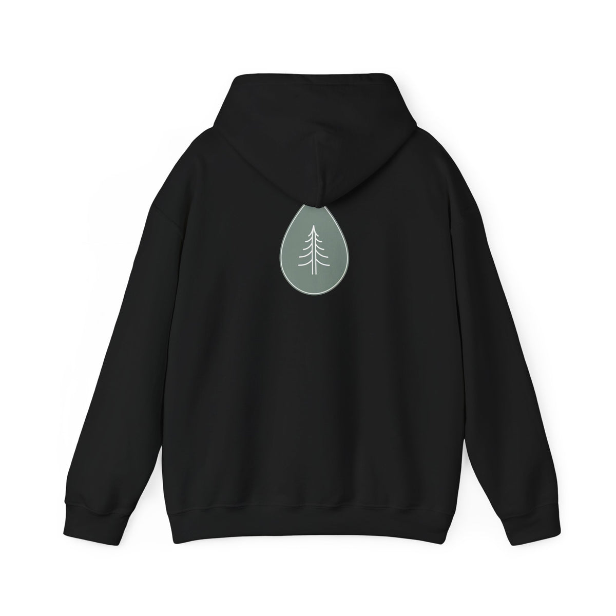 Black | Calm Drop Hoodie, back design view