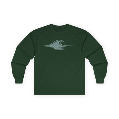 Forest Green | Drifted Long Sleeve Tee, front view