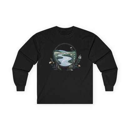 Black | River of Grace Long Sleeve Tee, front view