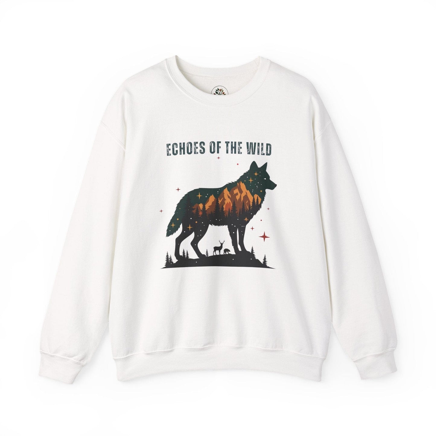White | Echoes of the Wild Sweatshirt, front view