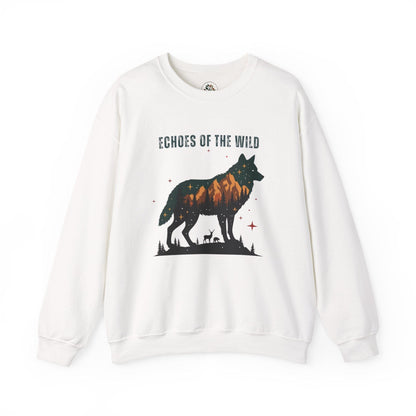 White | Echoes of the Wild Sweatshirt, front view