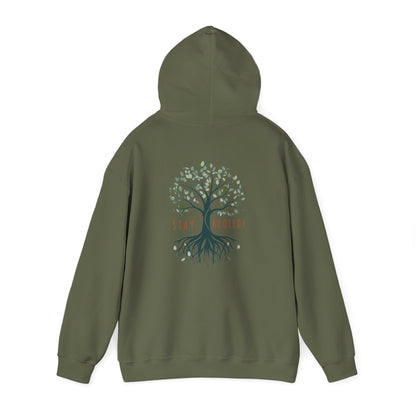 Military Green | Stay Rooted! Hoodie, back view 2