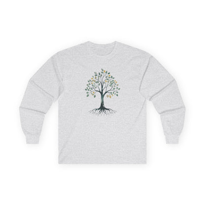 Ash | The Story Tree Long Sleeve Tee, front view