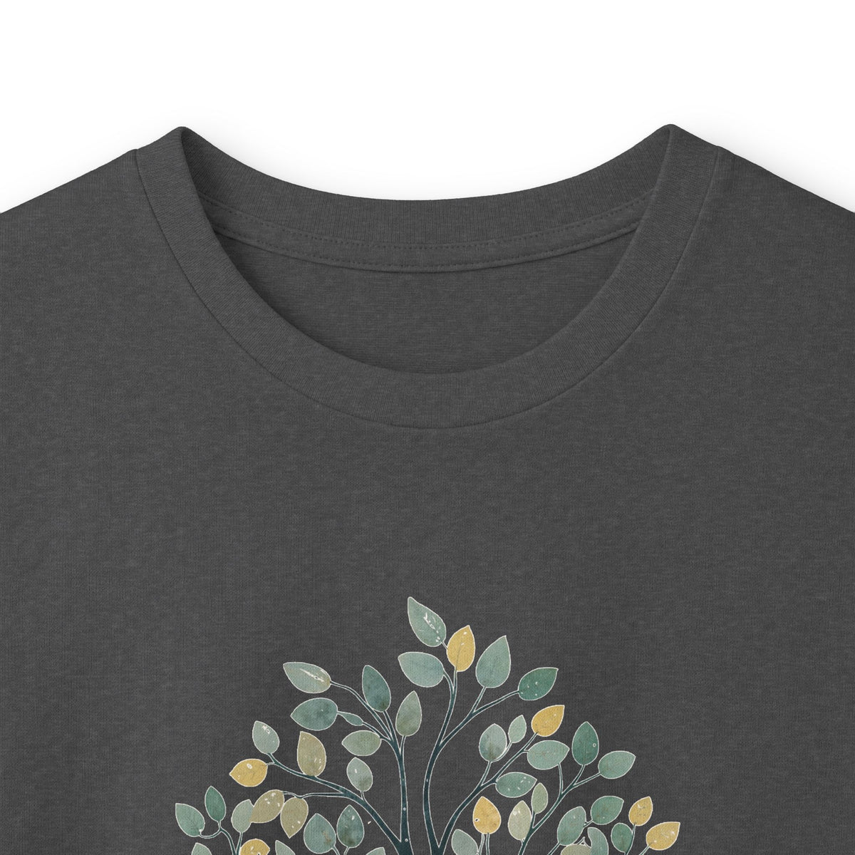 Dark Heather | The Story Tree Long Sleeve Tee, folded view