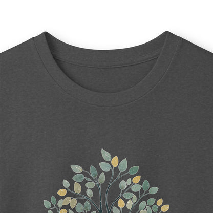 Dark Heather | The Story Tree Long Sleeve Tee, folded view