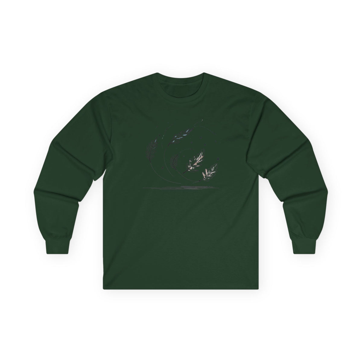 Forest Green | Autumn Drift Long Sleeve Tee, front view