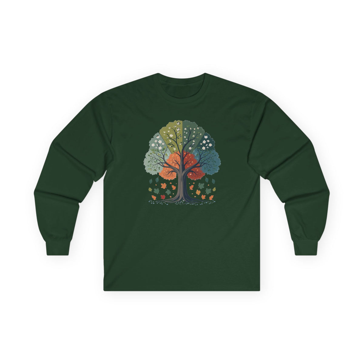 Forest Green | Circle of Season Long Sleeve Tee, front view