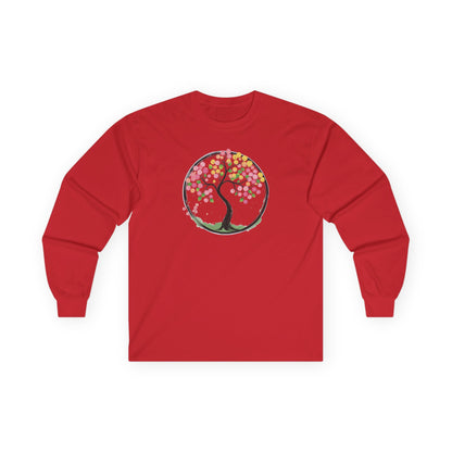 Red | Joy in Bloom Long Sleeve Tee, front view