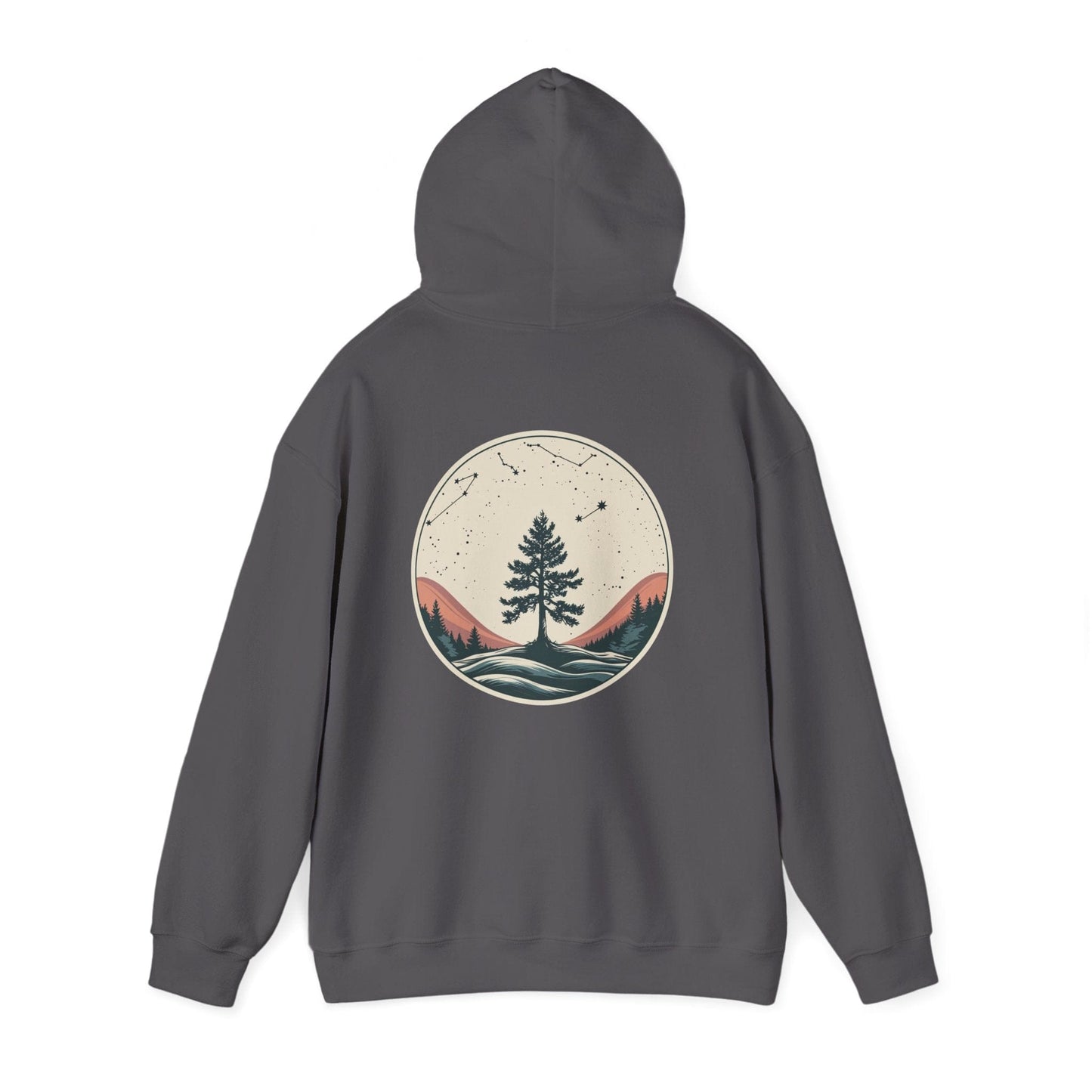 Charcoal | Rooted in Stars Hoodie, back view 2