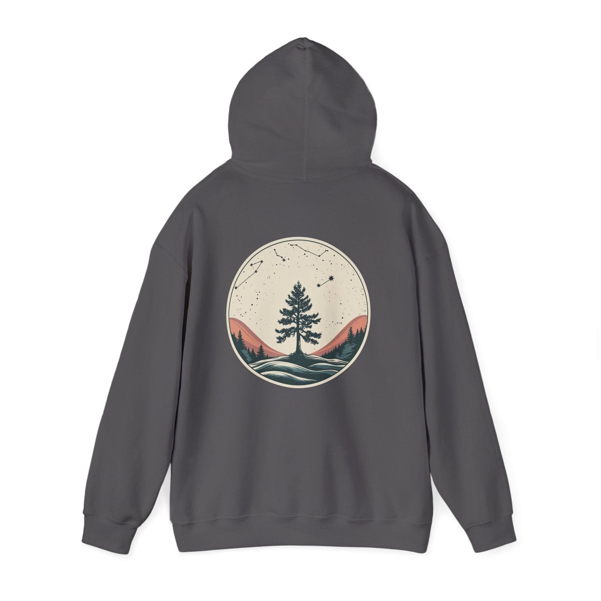 Charcoal | Rooted in Stars Hoodie, back view 2