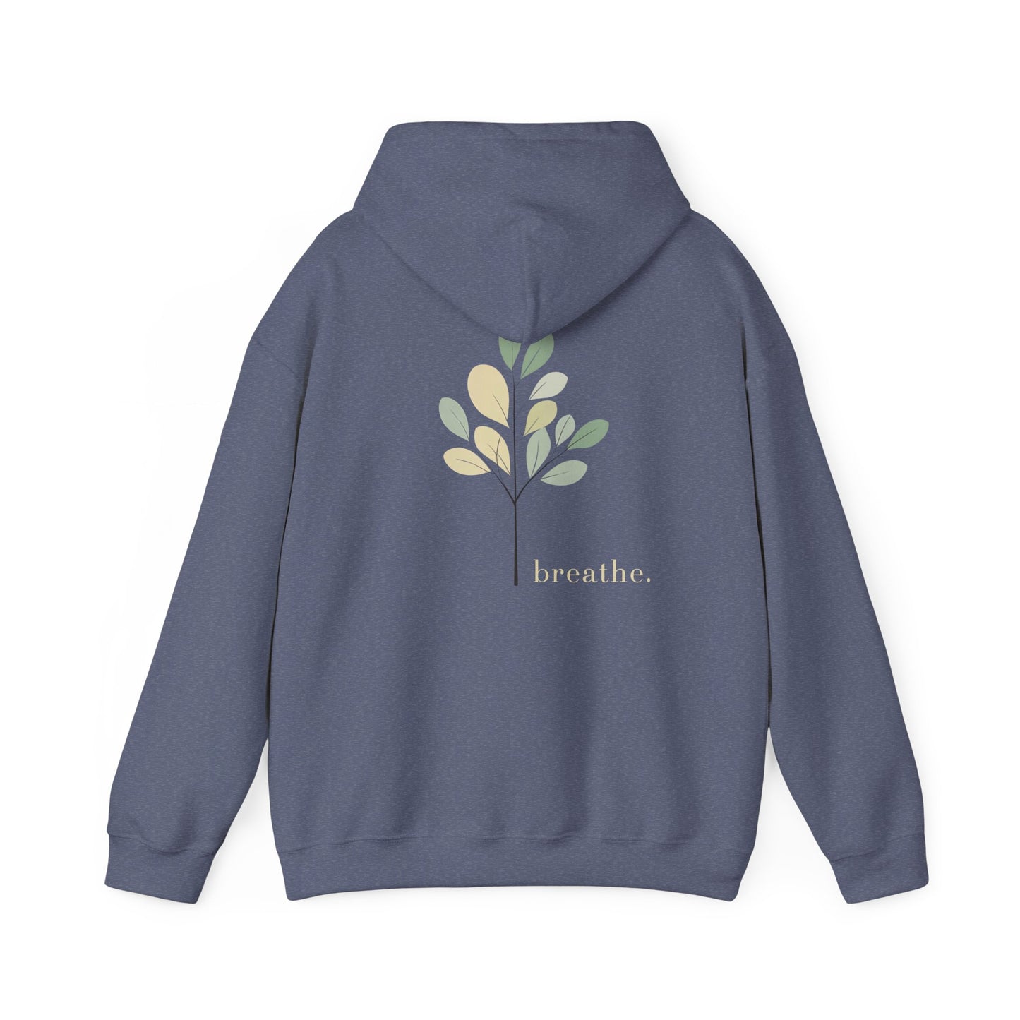 Heather Navy | Breathe Hoodie, back design view