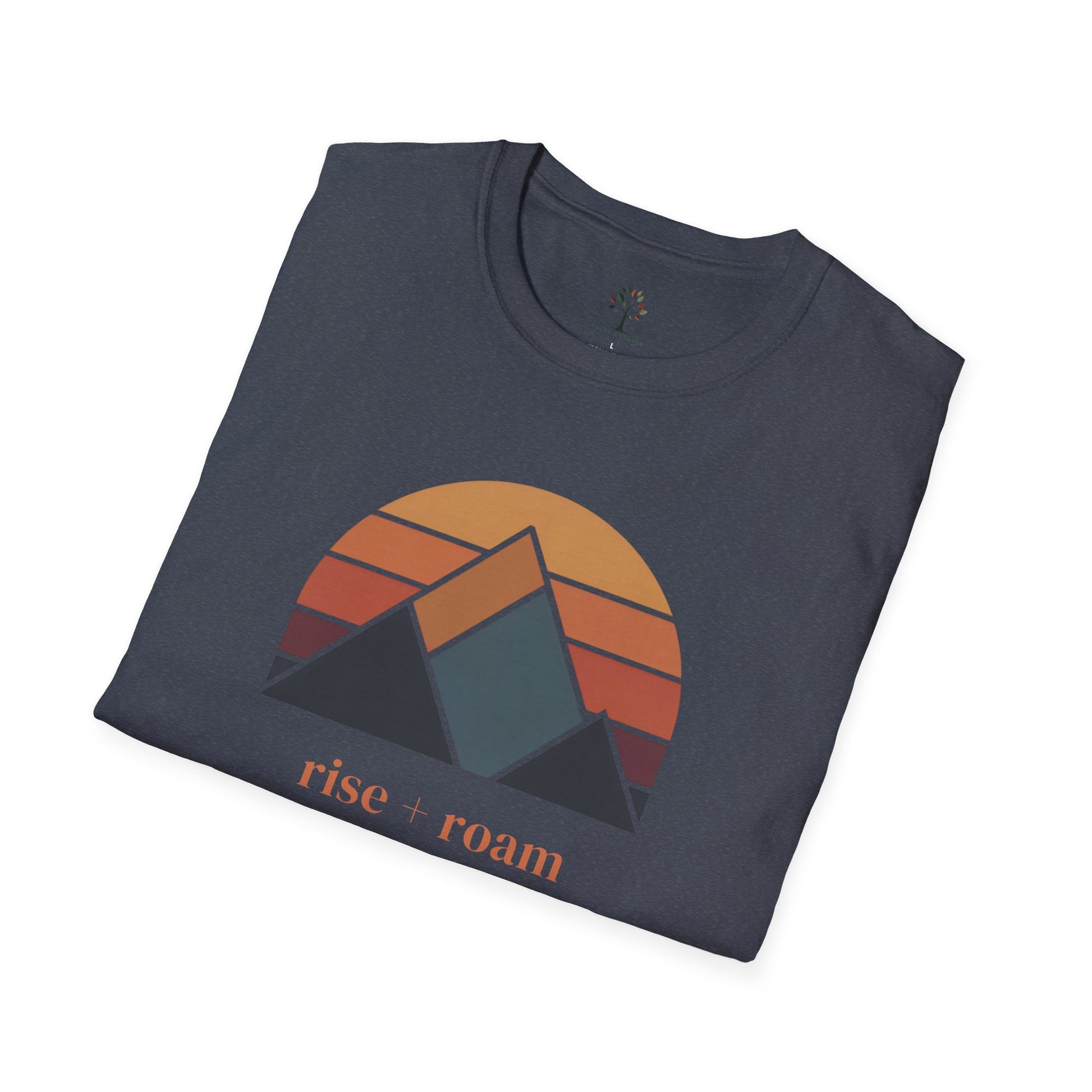 Heather Navy | Rise +Roam, folded view
