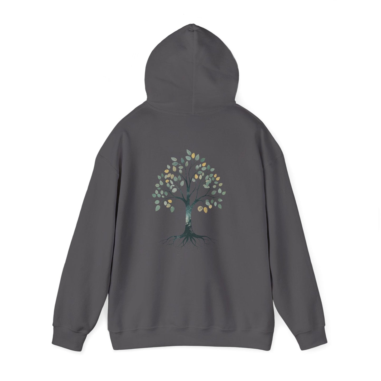 Charcoal | The Story Tree Hoodie, back view 2