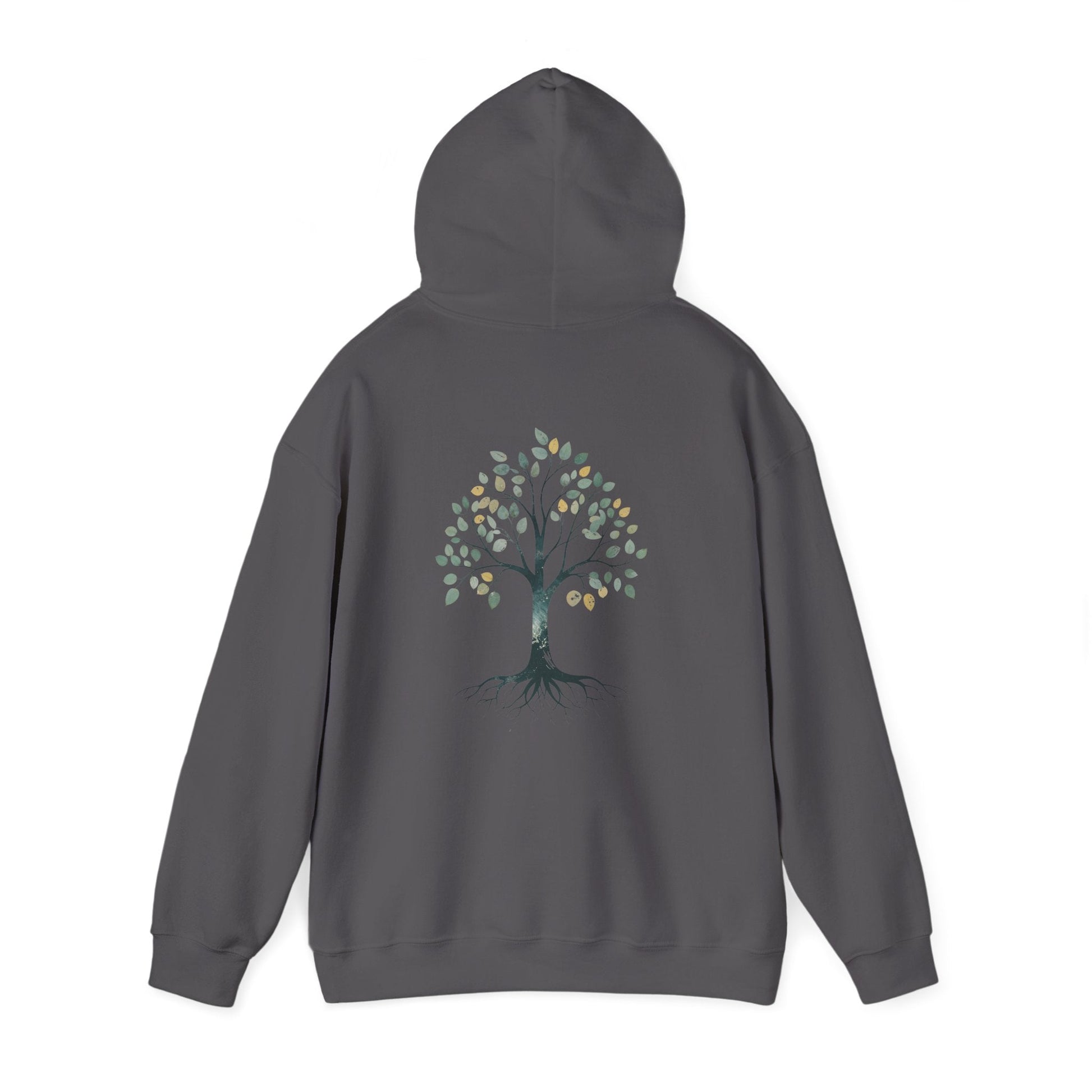 Charcoal | The Story Tree Hoodie, back view 2