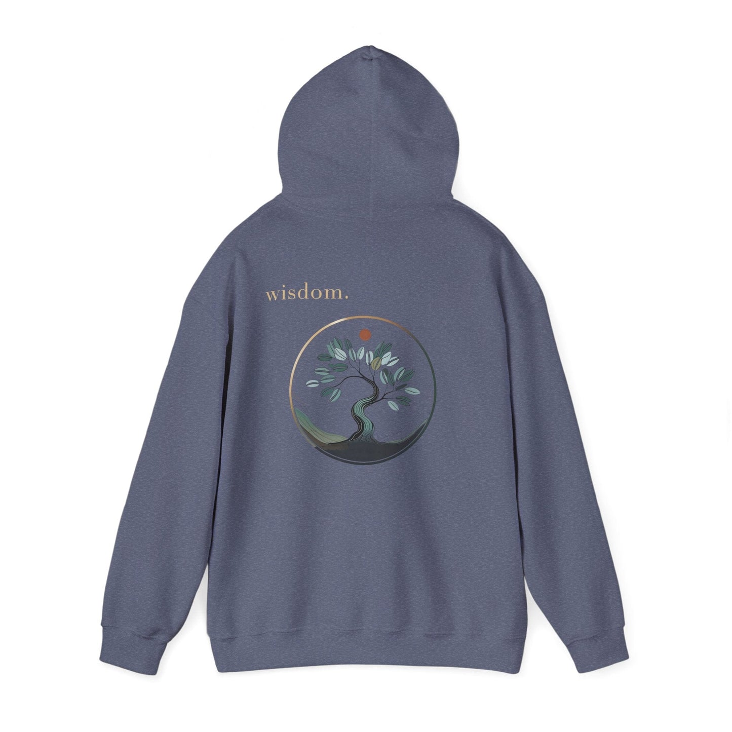 Heather Navy | Wisdom Hoodie, back view 2