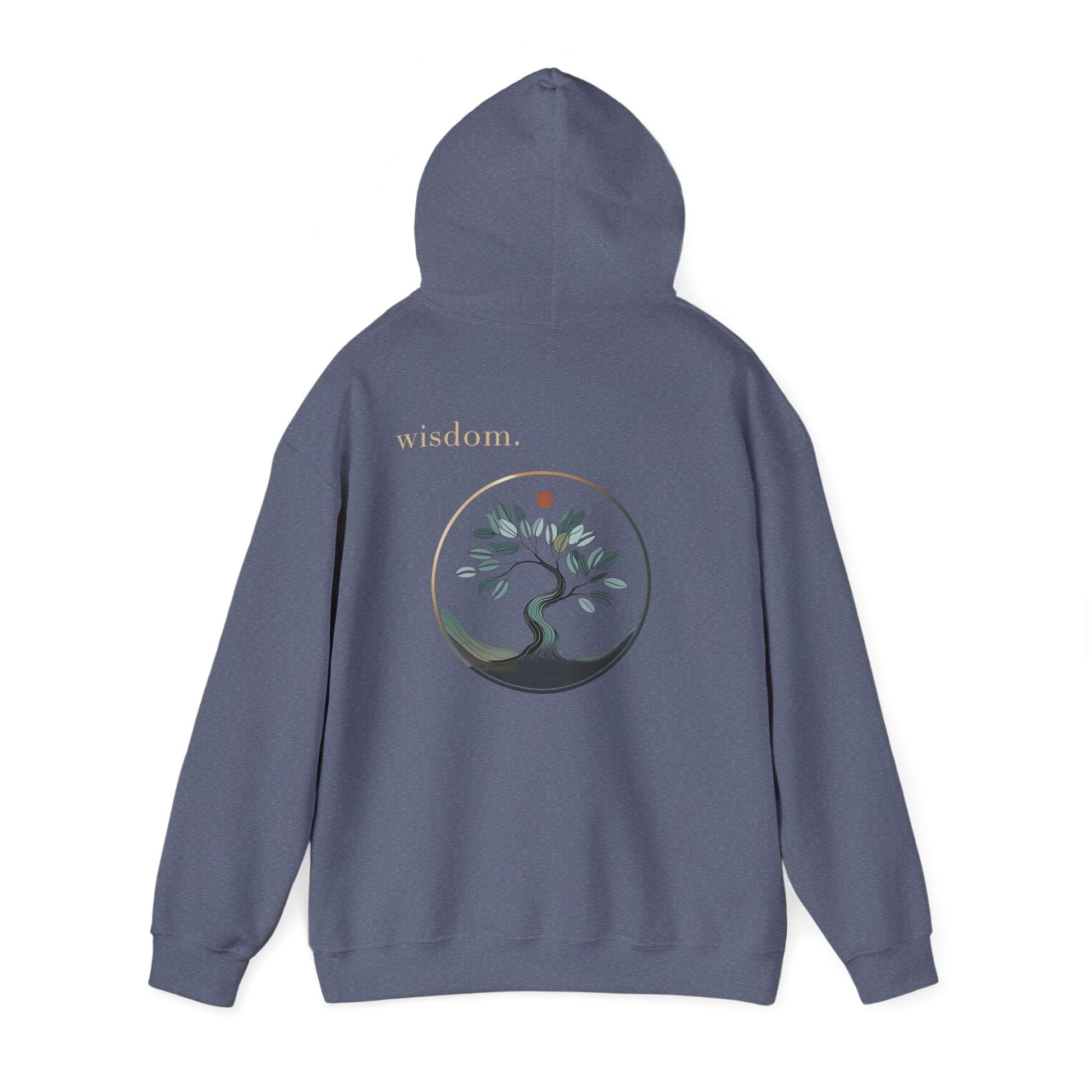 Heather Navy | Wisdom Hoodie, back view 2