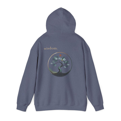 Heather Navy | Wisdom Hoodie, back view 2