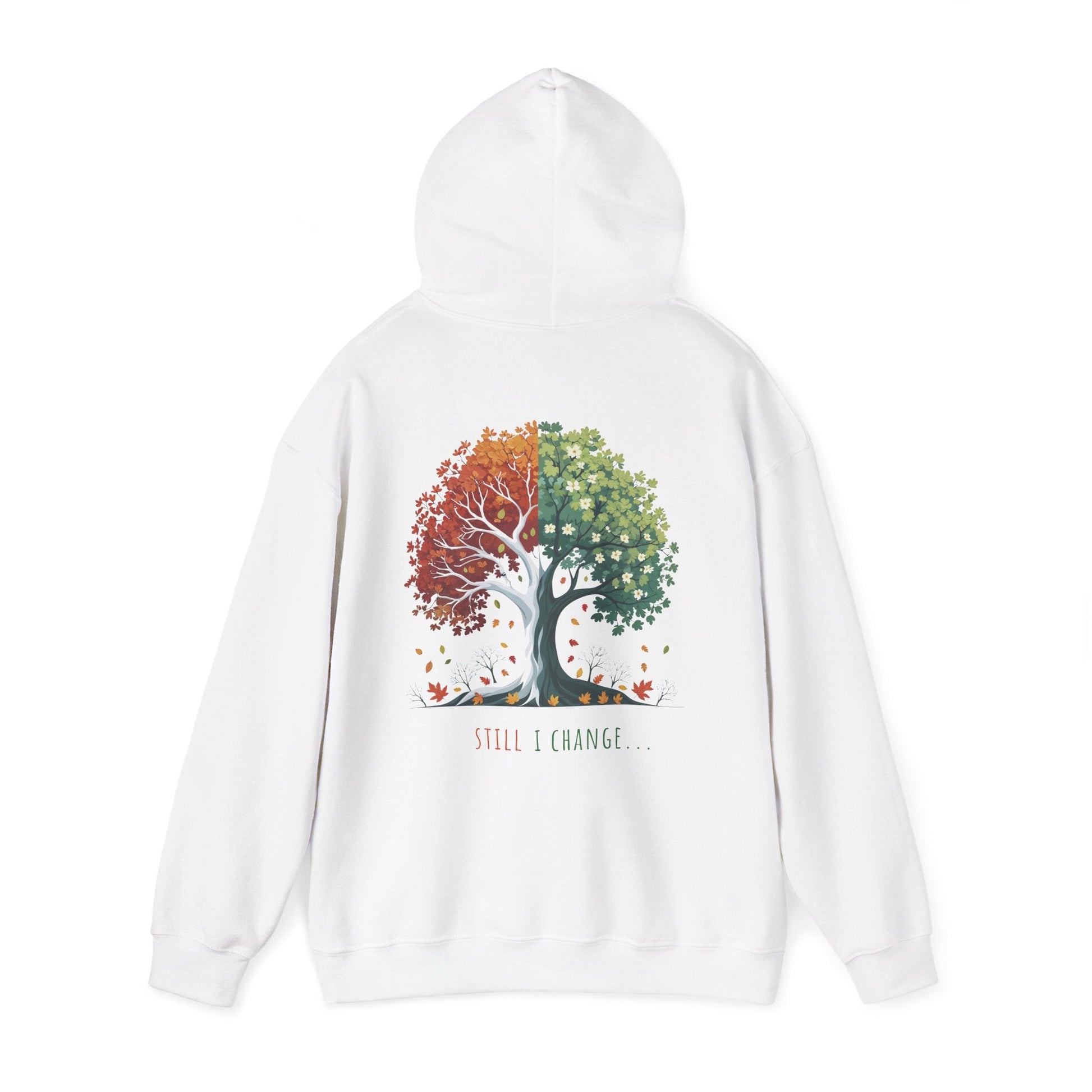 White | Still I Change Hoodie, back view 2