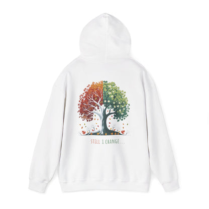 White | Still I Change Hoodie, back view 2
