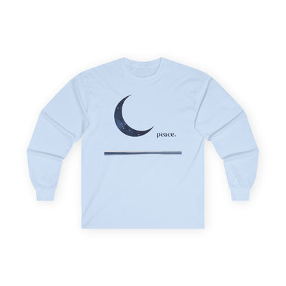 Light Blue | Moonlit Peace Long Sleeve Tee, front view