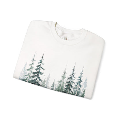 White | Snowfall Forest Sweatshirt, folded view