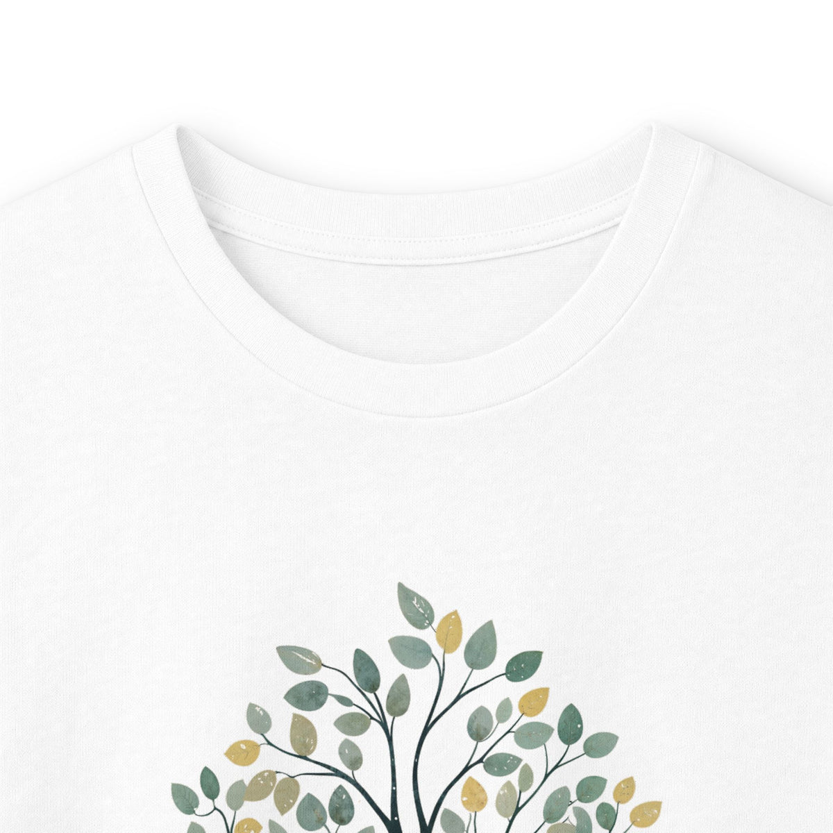 White | The Story Tree Long Sleeve Tee, folded view
