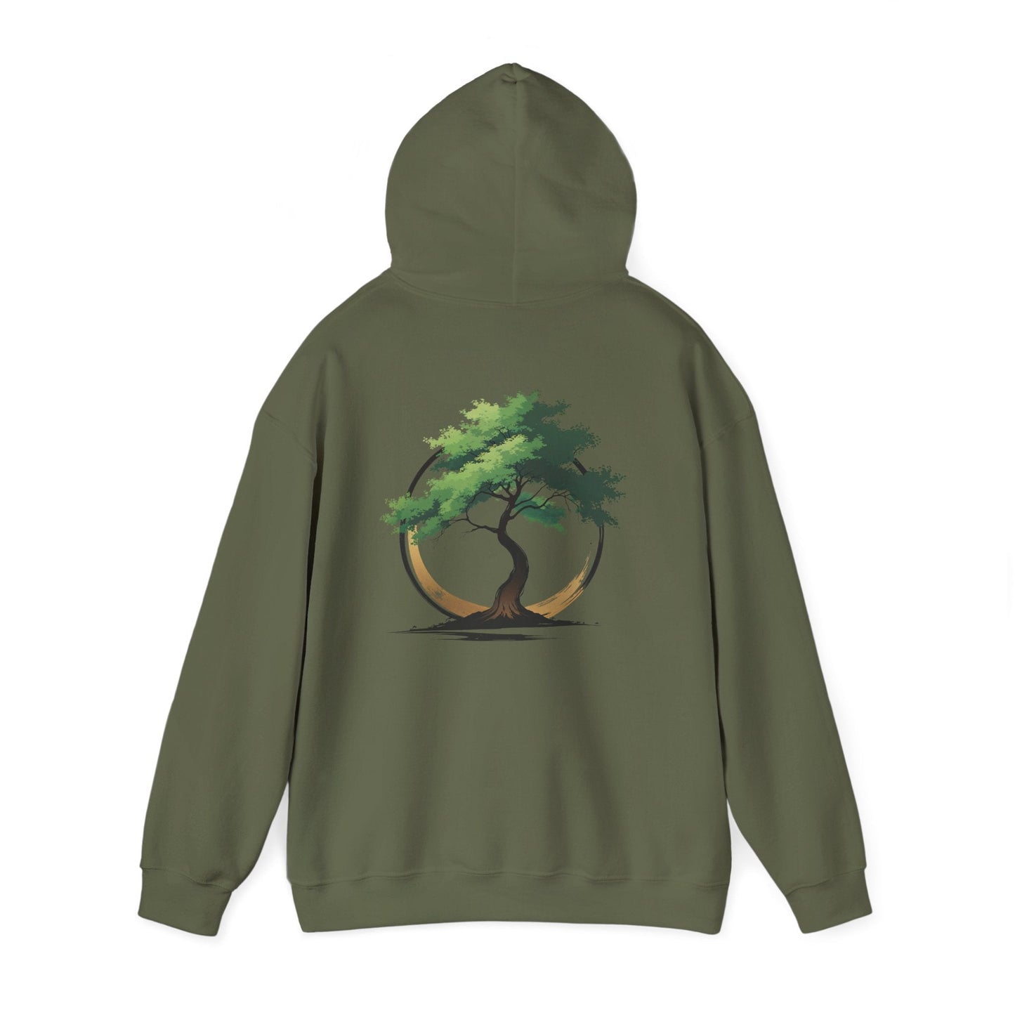 Military Green | The Zen Tree Hoodie, back view 2