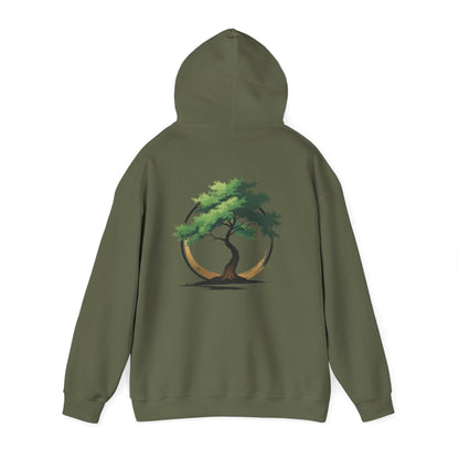 Military Green | The Zen Tree Hoodie, back view 2