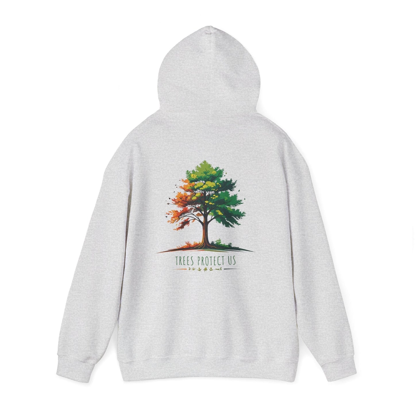 Ash | Trees Protect US Hoodie, back view 2