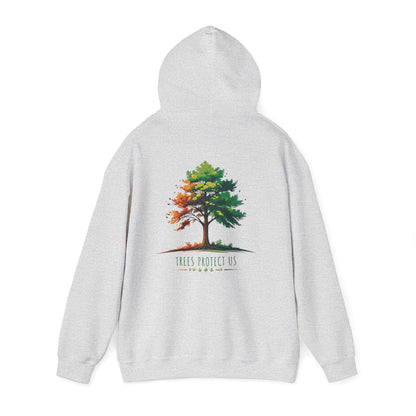 Ash | Trees Protect US Hoodie, back view 2