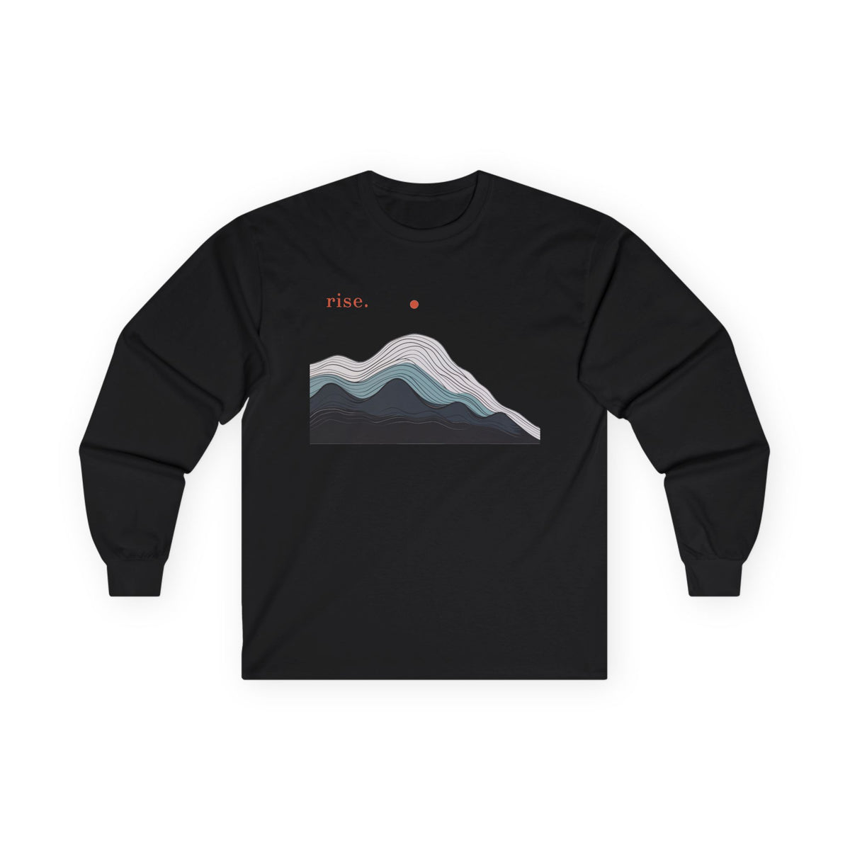 Black | Rise Long Sleeve Tee, front view