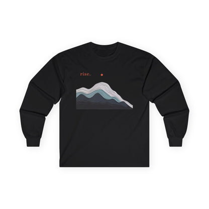 Black | Rise Long Sleeve Tee, front view